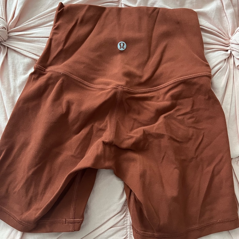 lululemon align biker shorts 6inch size 0 color terracotta orange